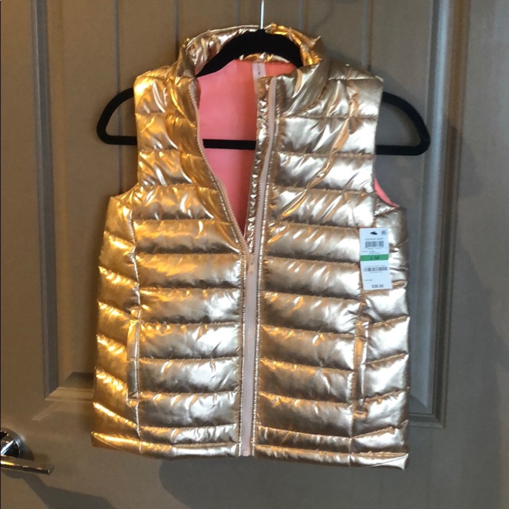NWT Girls Sz L / 14 Rose Gold Puffer Vest